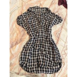 Flannel button up dress